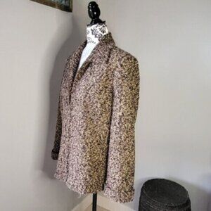 Liz Claiborne Zip Blazer Shearling Jacket Sz 12